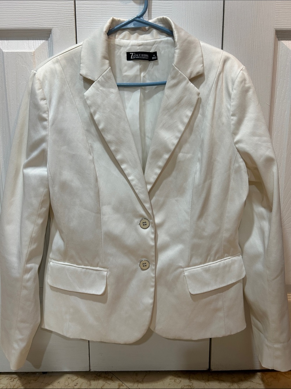 New York & Company Cream Tailored Blazer